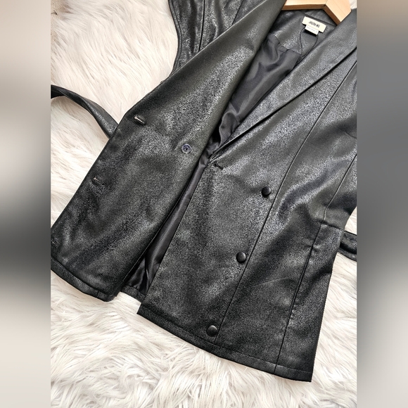 Jason Wu Black Faux Smooth Leather Vest with Belt - Picture 9 of 10